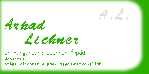 arpad lichner business card